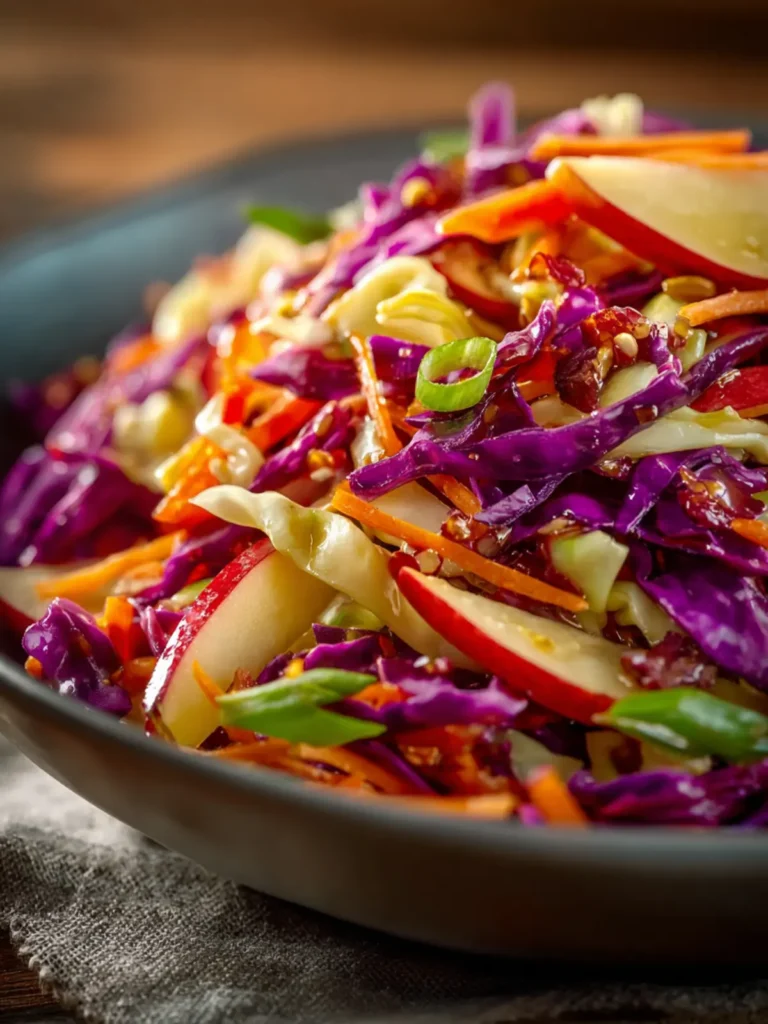 Crunchy Cabbage and Apple Salad with Honey Lime Dressing First Image