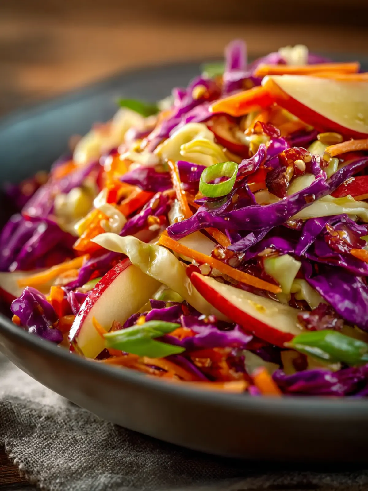 Crunchy Cabbage and Apple Salad with Honey Lime Dressing First Image