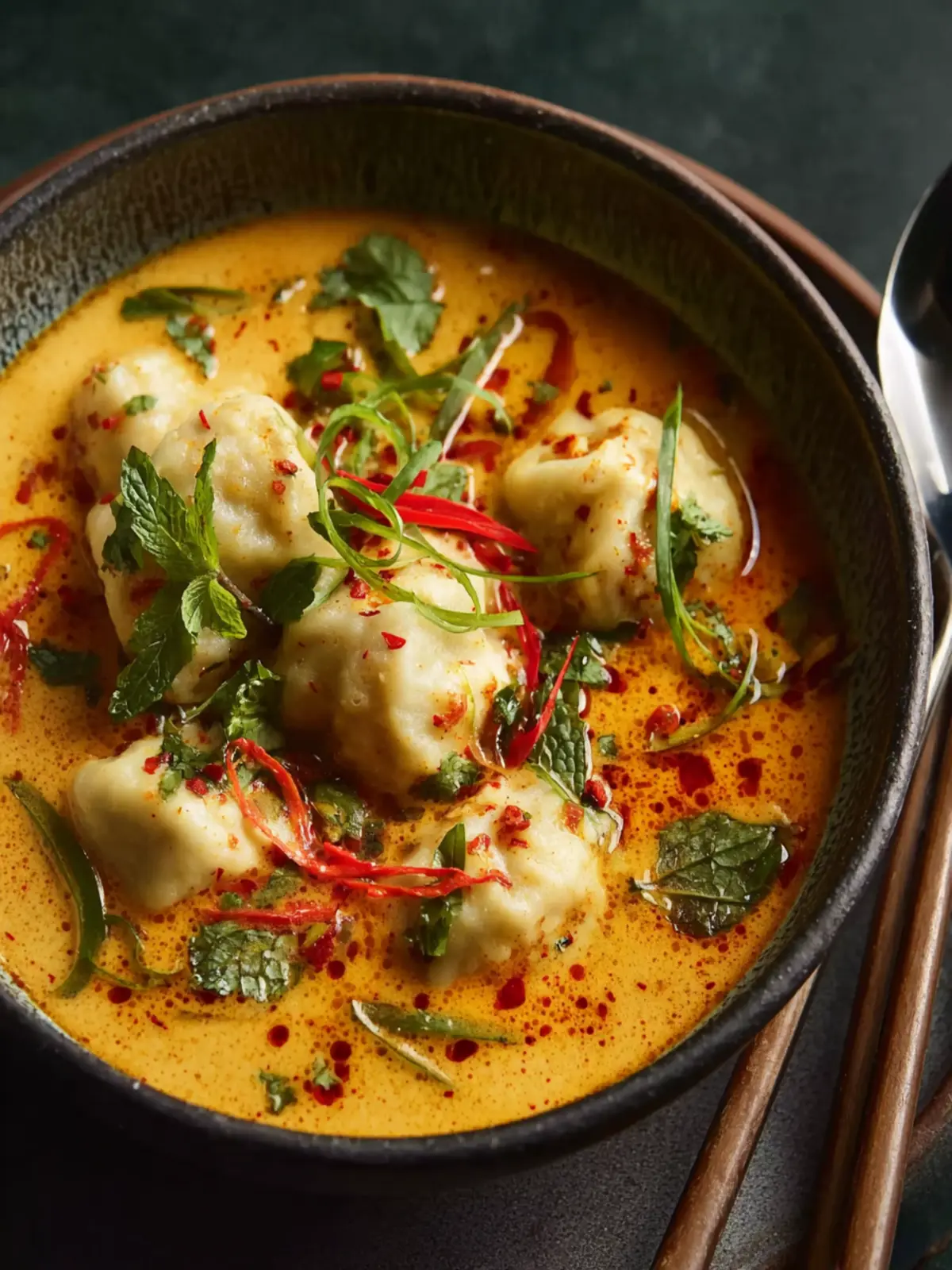 Coconut Curry Soup with Dumplings First Image