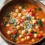One-Pot Italian Chickpea Soup Recipe with Parmesan First Image