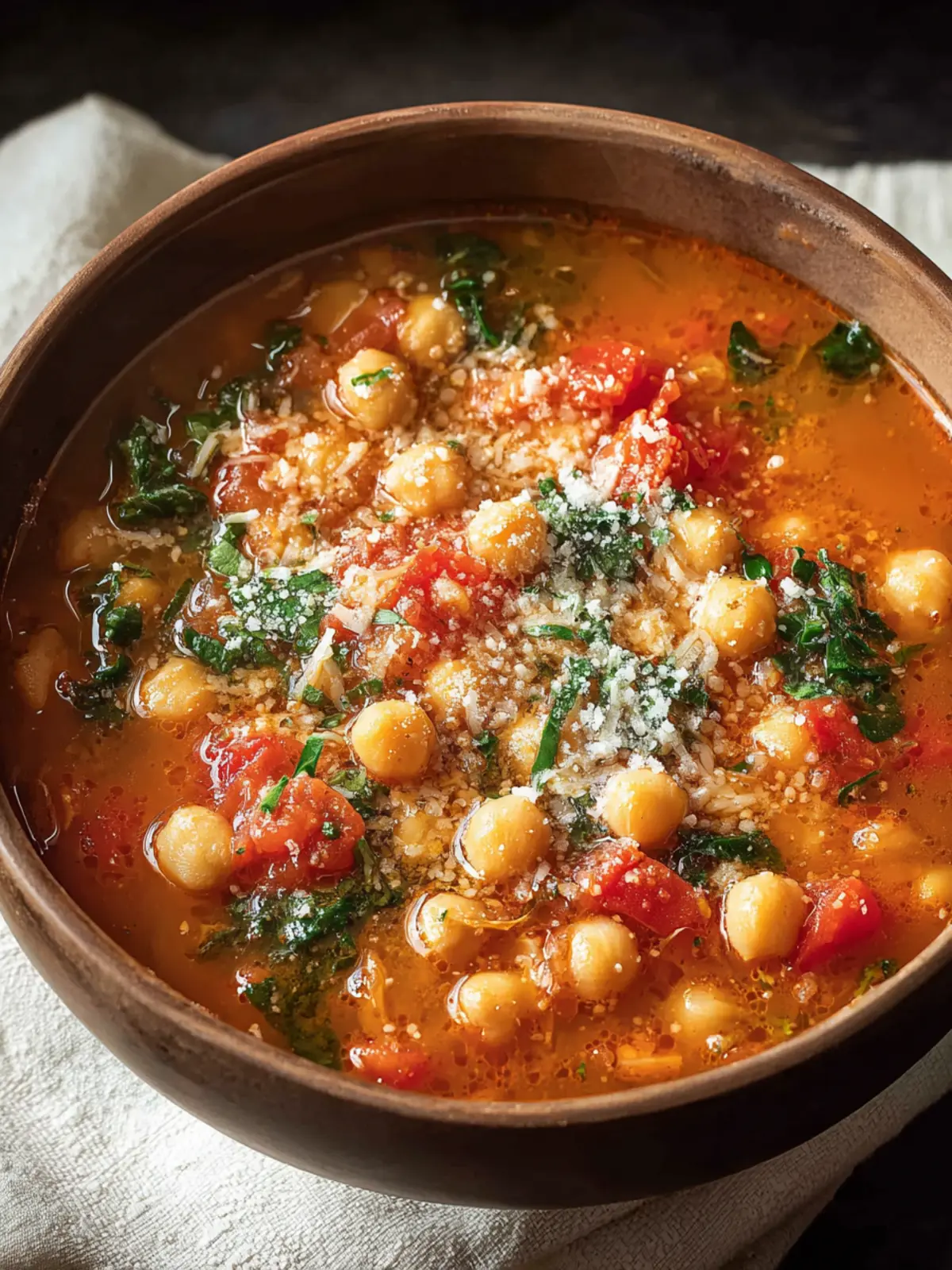 One-Pot Italian Chickpea Soup: Cozy, Cheesy Perfection!
