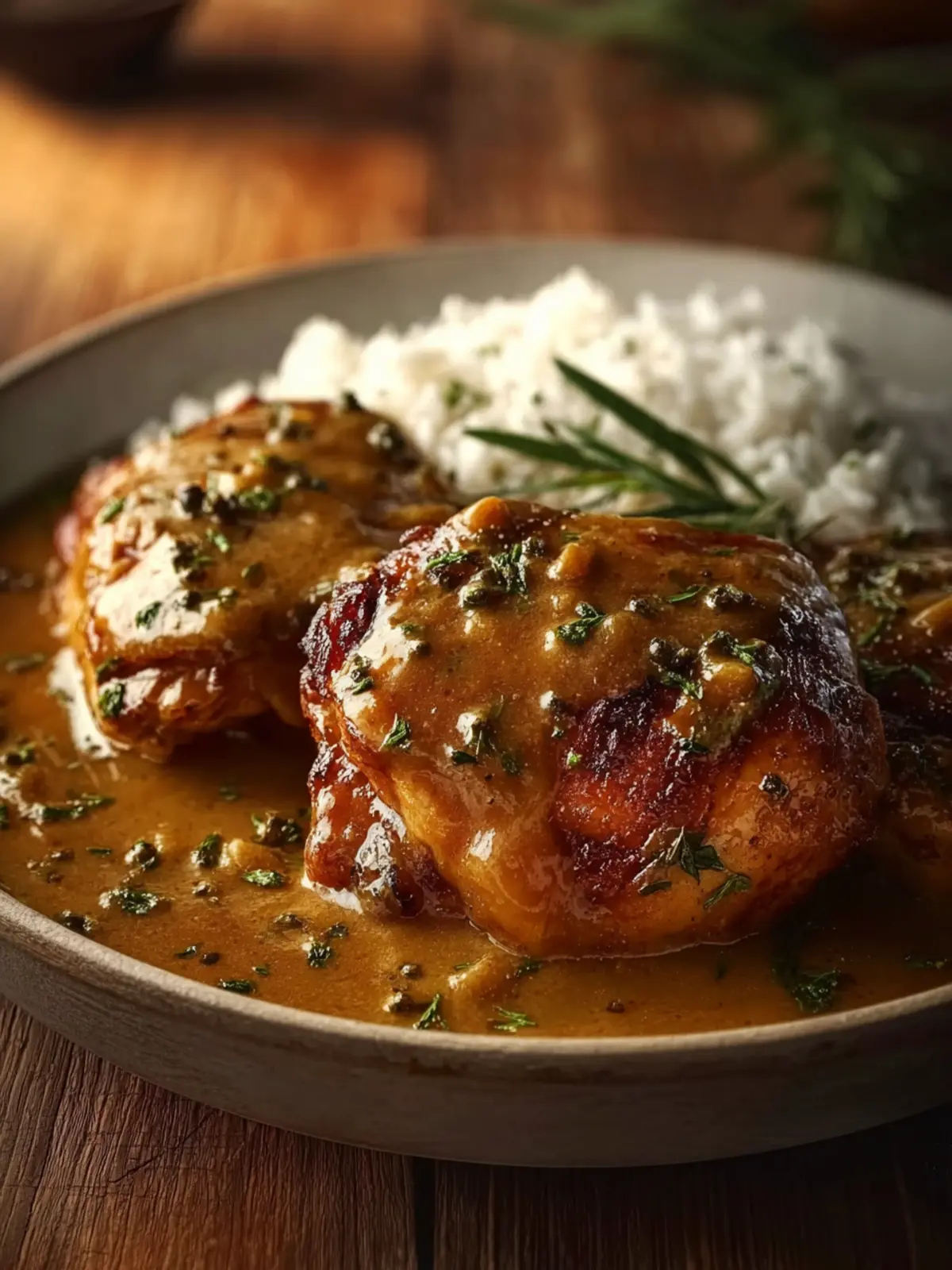 Smothered Chicken Thighs with Gravy First Image