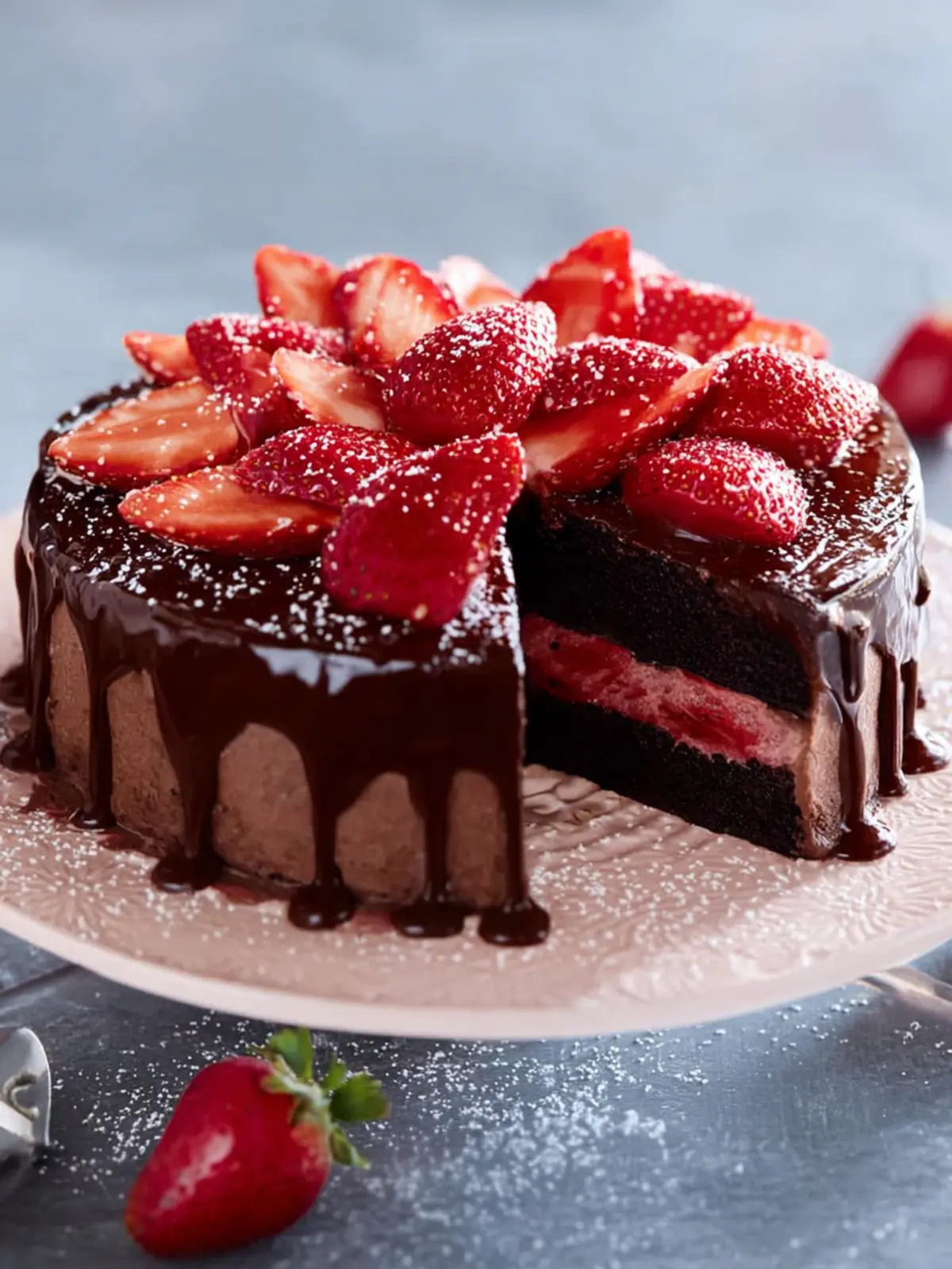 Chocolate Strawberry Cake First Image