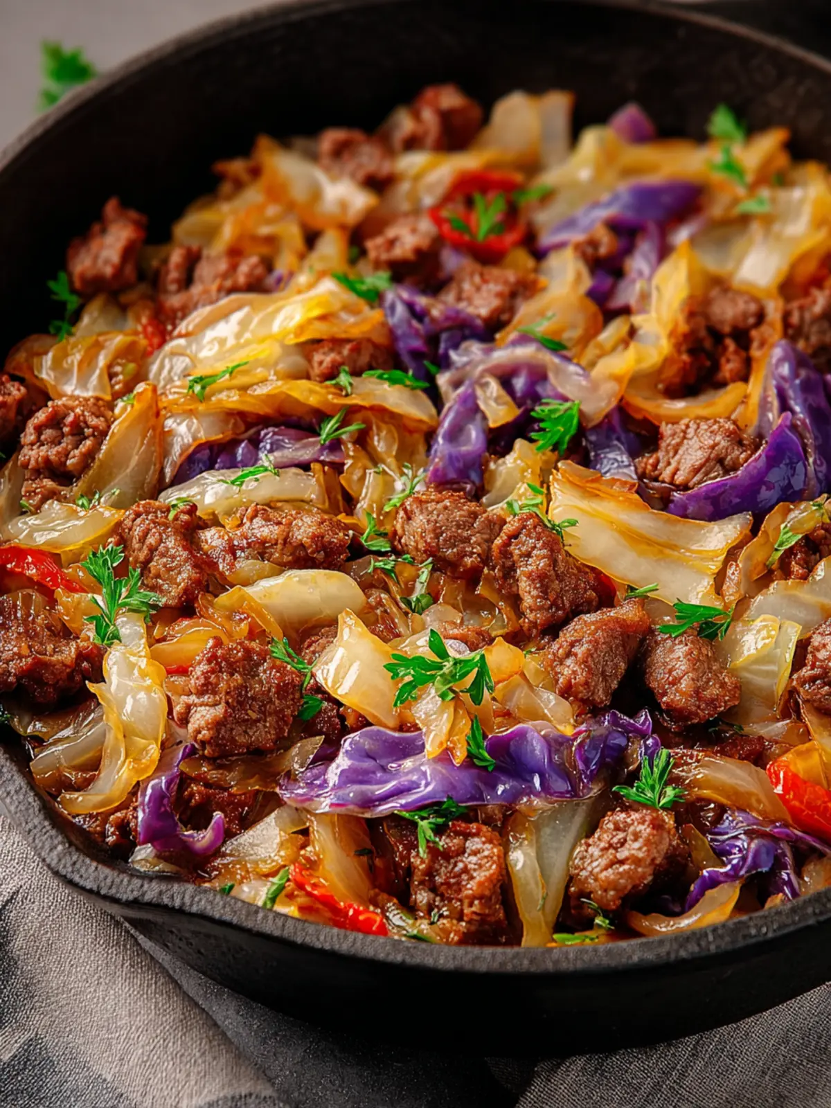 Beef and Cabbage Skillet First Image