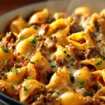 Creamy Ground Beef and Shells Casserole First Image