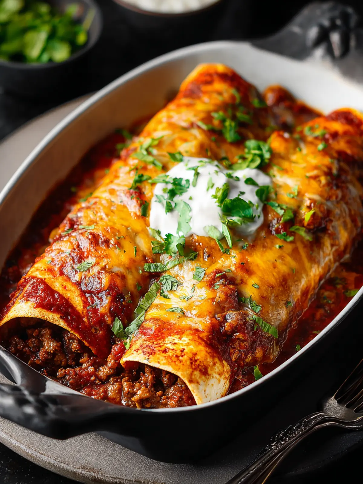 Irresistible Cheesy Ground Beef Enchiladas Recipe First Image