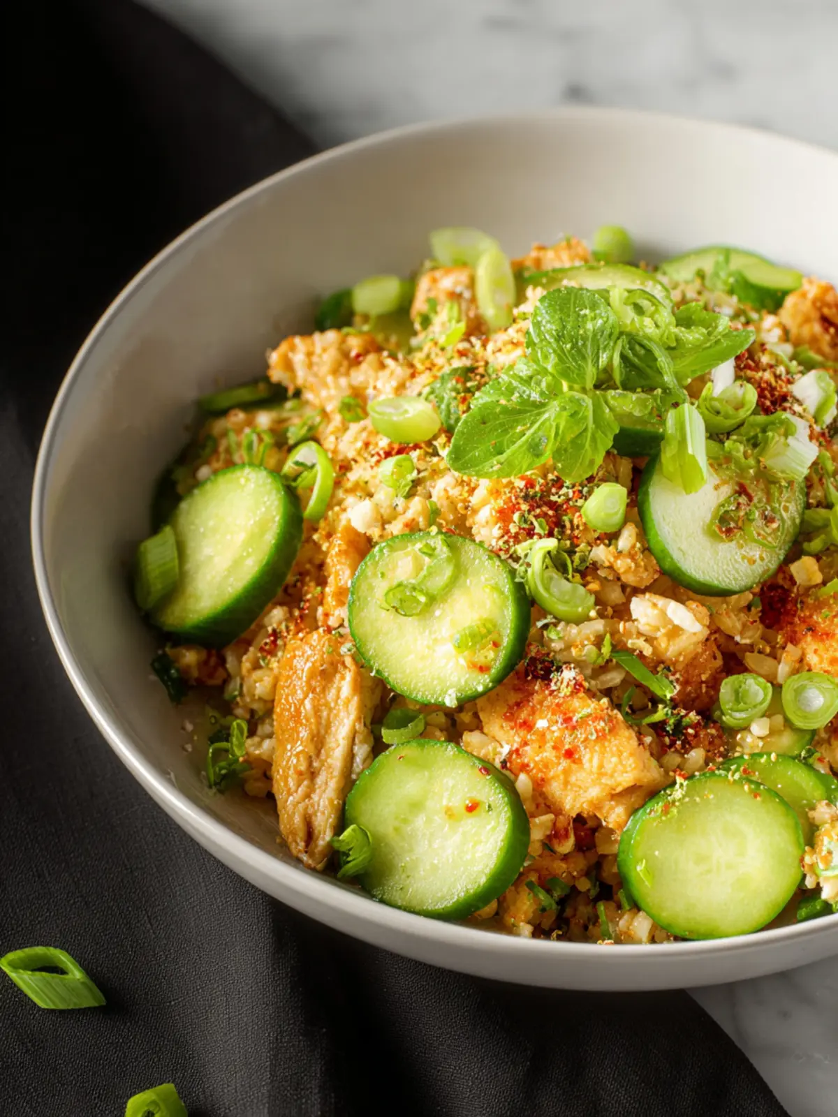 Crispy Rice Salad with Chicken and Cucumber First Image