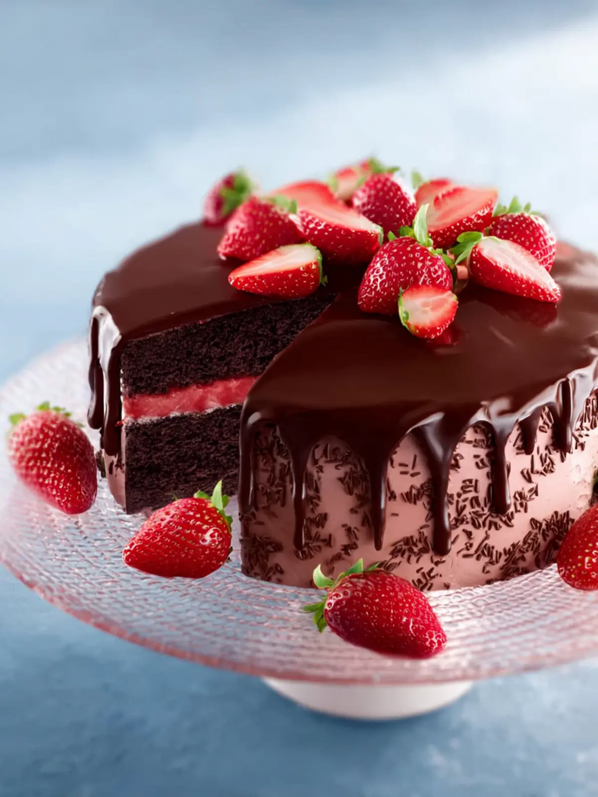 Chocolate Strawberry Cake First Image