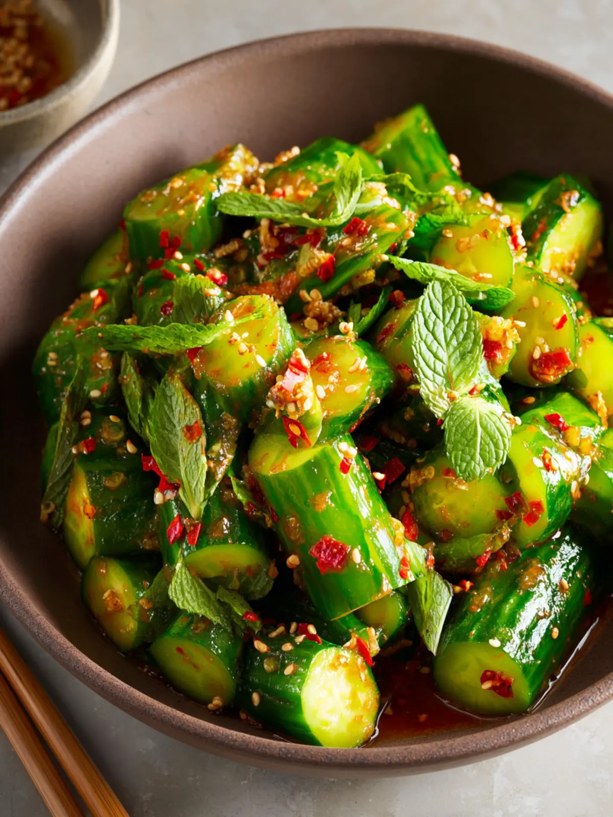 Spicy Asian Cucumber Salad First Image