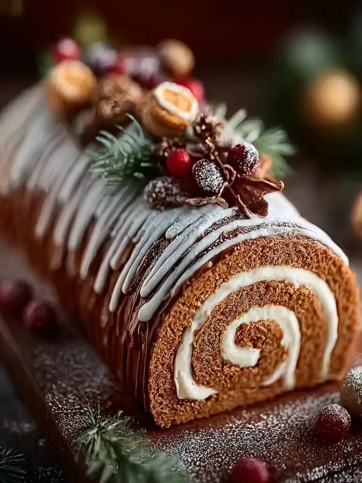 Gingerbread Yule Log Cake First Image