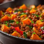 Quick Ground Beef and Sweet Potato Skillet First Image