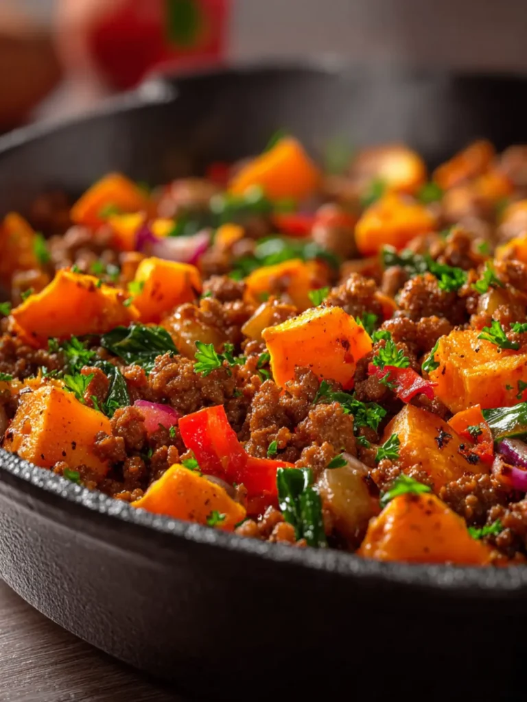 Quick Ground Beef and Sweet Potato Skillet First Image