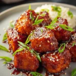 Sticky Honey-Garlic Glazed Salmon Nuggets First Image