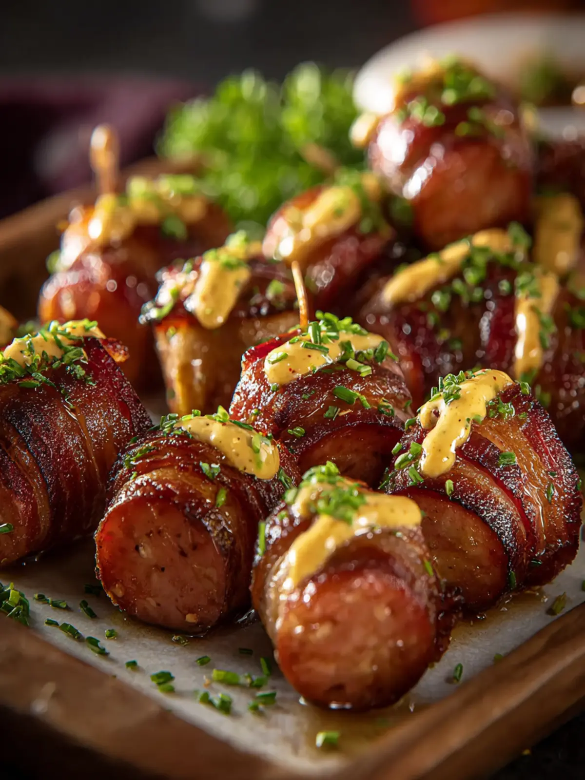 Mustard Hasselback Kielbasa Bites First Image