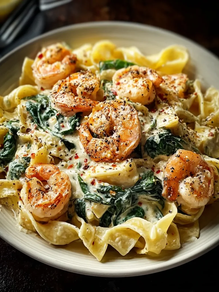 Creamy Shrimp and Spinach Ricotta Pasta Recipe First Image